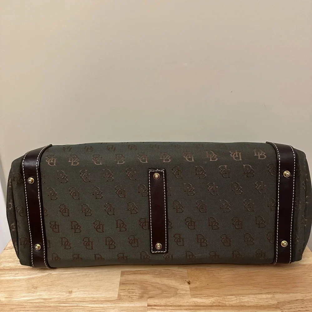 Dooney & Bourke Olive and Brown Monogram Tote/Laptop/Computer Bag/Tote